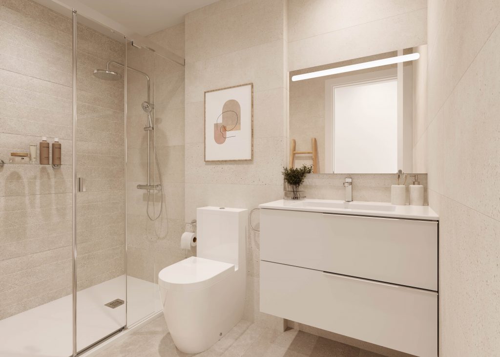 Porcelanosa TorreDelMar BanoP BOTTEGA CALIZA L 59.6X59.6 + BOTTEGA CALIZA 33.3X100 + SPIGA BOTTEGA CALIZA 33.3X59.2